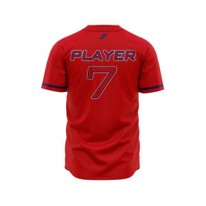 Maillot de baseball unisexe SONISPO rouge à manches courtes, boutonné sur le devant, en polyester respirant et anti-humidité, impression personnalisée, grandes tailles - Product Image 6