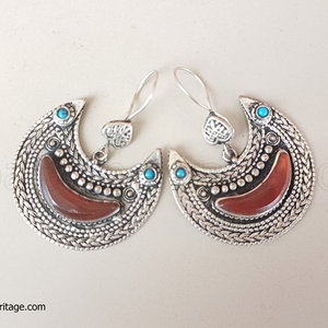 Pendientes de diseño de Luna Kuchi afgano, joyería Tribal hecha a mano, accesorios de moda bohemios étnicos - Product Image 1