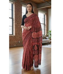 Saris pour femmes, tenue culturelle élégante, conçue pour les femmes qui préfèrent la mode classique, avec une sensation douce et un drapage attrayant, en provenance d'Inde - Product Image 3