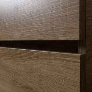 Mueble de Baño Minimalista de Tres Piezas Shanghai Oak de 60 cm, Colgante de Pared, con Cajón, Espejo y Lavabo - Product Image 5