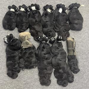 VQ <b>Hair's</b> Best Quality 100% Remy Human <b>Hair</b> Extensions <b>Body</b> Wavy Natural Wave Virgin Vietnamese Machine Double Weft for - Product Image 6