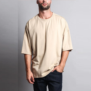 เสื้อยืดคุณภาพสูงสำหรับผู้ชาย เสื้อยืดเปล่าพิมพ์ลายกราฟิกตามสั่ง เสื้อยืดคอตตอนเนื้อหนา เสื้อยืดโอเวอร์ไซส์สำหรับผู้ชาย - Product Image 4