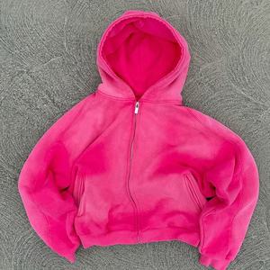 High Quality Customized Sunfaded <b>Zip</b>-up Hoodie Sun Faded Apparel for Winter Casual Style <b>Hooded</b> Collar Clothing Manufacturer - Product Image 1