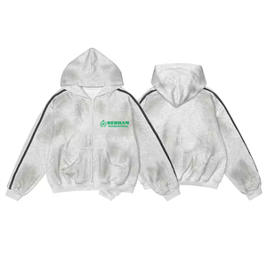 Wholesale Unisex Casual Zip Hoodies Customized Printed Embroidery Acid Wash Premium Quality Low Price 100% Cotton Fleece/French - Product Image 2