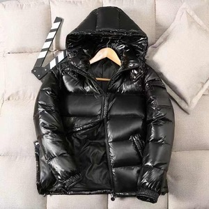 Bleach Wash 100% algodón Bubble Puffer Jacket hombres Vintage North Jacket Face Puffer Down Coat algodón con capucha ropa de calle de gran tamaño - Product Image 5
