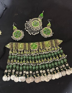 Meilleur prix, ensemble de bijoux afghans légers et robustes, collier vintage, boucles d'oreilles, forme personnalisée pour femmes, filles, Offre Spéciale pour mariage - Product Image 3