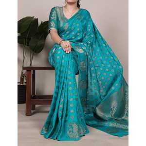 LANCEMENT DU NOUVEAU DESIGNER FESTIVE WEAR SAREE TISSU SOIE ROOP AVEC TRAVAIL DE TISSAGE ZARI AVEC LACET RETOUCHE - Product Image 1