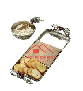 Bandeja de metal con acabado crudo de oro y plata cruda de metal de aluminio para uso doméstico en hoteles y restaurantes para servir alimentos - Product Image 4