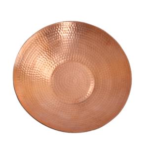 Assiette de service martelée en cuivre de forme ronde assiette de service en cuivre fabriquée à la main indienne assiette en métal en cuivre - Product Image 3