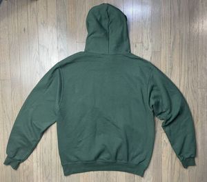 Sweat à capuche pour homme taille XS Green Block 100% coton polaire français fermeture éclair complète style hiver avec logo brodé - Product Image 2
