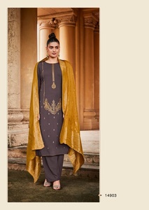 Nuevo Salwar Kameez Pakistaní Original de Dhwaja Export, Multicolor, Viscosa Mishmash con Bordado, con Dupatta para Mujer - Product Image 3
