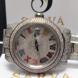 趋势VVS Moissanite自动腕表增强型VVS透明钻石手表定制嘻哈男女钻石手表 - Product Image 6