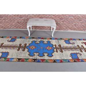 0.3x11.7 ft Vintage Rug, Turkish <b>Runner</b> Rug, <b>Red</b> Solid Wool Rug - Product Image 3