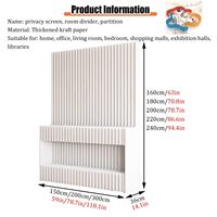 Séparateur de pièce pliant à noyau en papier épais cloison murale temporaire réglable Flexible avec étagères panneau écran de confidentialité pour la maison