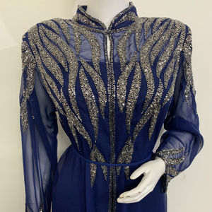 Dubai Vêtements pour femmes Robe musulmane Perle Abaya Turquie Robe de créateur Caftan Georgette Robe de soirée embellie à la main Printemps - Product Image 1