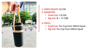 Mango de soporte de taza de bambú ecológico Ideal para contenedores de bebidas frías y calientes - Product Image 2