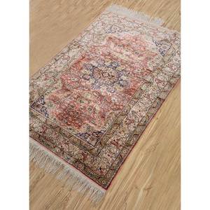 Alfombras de Seda Anudadas a Mano Gulmarg, Diseño de Medallón Rojo Naranja, Nuevo Parche Rectangular Tipo Rompecabezas para Sala de Estar, Alfombra para el Hogar -Pae-4873 - Product Image 2