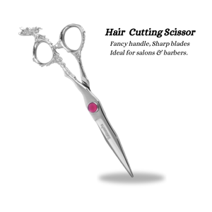 Ciseaux de coupe de cheveux à poignée fantaisie professionnelle de qualité supérieure en acier inoxydable pour salon et barbier - Product Image 2