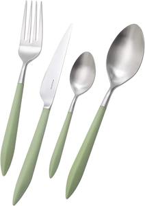 Juego de cubiertos de acero inoxidable duradero con mango de diseño dorado, juego de cubiertos clásico para la cocina diaria. - Product Image 2