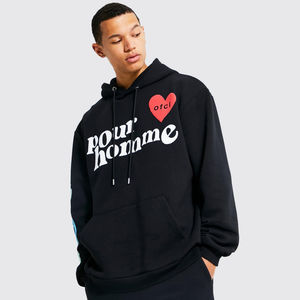 Sweats à capuche pour hommes surdimensionnés personnalisés par les fabricants 500 Gsm Sweat à capuche en coton vierge avec logo imprimé bouffant Sweat à capuche 100% coton - Product Image 2