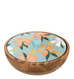 Cuenco de madera con patrón de flores de estilo indio para niños, cuencos para sopa, ensalada, arroz y fideos, tazón de madera Original para mesa de comedor - Product Image 1