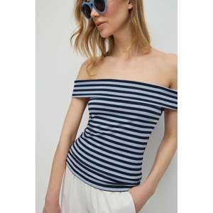 T-shirt pour femme, coupe classique, 100% polyester, épaules dénudées, manches longues, col droit, respirant, style ajusté, design uni décontracté - Product Image 3