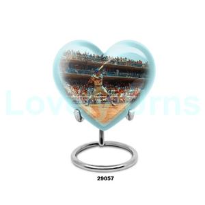 โกศเผาสำหรับเผาเถ้ากระดูกของมนุษย์สำหรับตกแต่งด้วยธีมเบสบอลมีขาตั้งแถมถุงกำมะหยี่ฟรี - Product Image 1