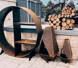 Rustic Wood <b>Logs</b> Holder Garden Supplies Wood Storage Rack Round Metal Brackets <b>Fire</b> <b>Pit</b> Wood Storage Holders Rack Garden Items - Product Image 3