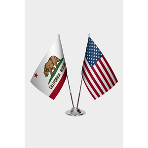 Banderas de California y de los Estados Unidos - Banderas de aluminio con impresión digital - Product Image 1