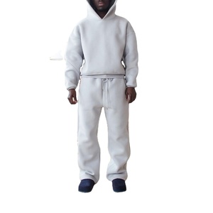 Custom Casual Boxy Fit Embroidered Silk Screen Printed Seamless Fusing Tracksuit Men Heavyweight Fleece Polyester Outerwear <b>Sets</b> - Product Image 1