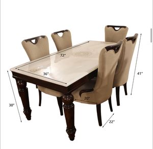 Mesa de comedor cómoda de lujo con tapa de mármol - Product Image 5