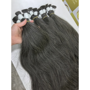 ผมแท้ธรรมชาติสีเทาบลอนด์แบบยุโรป 40 100 ซม. ผมเวียดนามแบบเป็นมัด 100% ผมมนุษย์แท้สำหรับต่อผม - Product Image 5