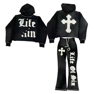 Latest Style 100% Cotton <b>Distressed</b> Embroidery Tracksuits <b>Top</b> Manufacturer Offering OEM Services - Product Image 1