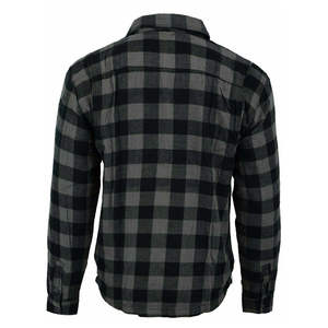 <b>Mens</b> Womens Custom Plus Size Heavyweight <b>Flannel</b> Moto Riding <b>Shirt</b> CE Armored 3-Layer Mesh Lined Orange Black - Product Image 6