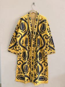 Suzani Long <b>Kimono</b> Jacket For Women Handmade Vintage Style Bohemian <b>Kimono</b> Coat - Product Image 2