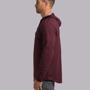 เสื้อยืดมีฮู้ดผู้ชายแขนยาวระบายอากาศได้มีกระดุม3เม็ด - Product Image 5