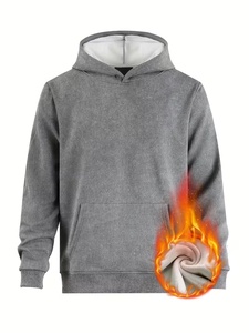 Sweat à capuche streetwear gris avec broderie appliquée, effet vintage délavé et usé, design respirant - Product Image 1