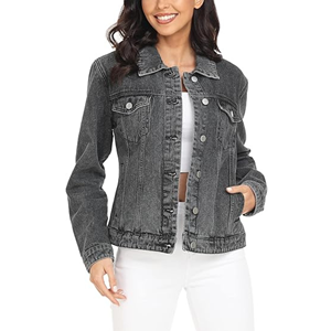 Chaqueta Vaquera Casual y Elegante para Mujer con Detalle de Botones, Prenda Exterior Ecológica y Resistente al Viento, para Uso Diario en Invierno - Product Image 4