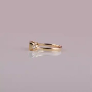 Joyería de lujo de oro para boda, corte esmeralda, Diamante cultivado en laboratorio, anillo de compromiso solitario, Diamante lateral con corte redondo, anillo para mujer - Product Image 3