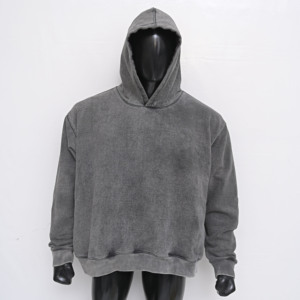 Acid Wash Streetwear Heavyweight Fleece Hoodie Hombres Oversized Acid Washed Hoodie Personalizado de alta calidad Bordado logo Transpirable - Product Image 1