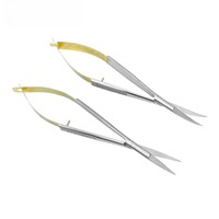 3 Buah Gunting Bedah Castroviejo Gigi Manual Baja Tahan Karat Alat Forceps Lurus/Melengkung Instrumen Kedokteran Gigi CE Ergonomis