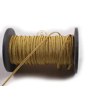Geflochtene Schnur Rundes elastisches Schnur seil 3mm 5mm mehrfarbiges Polyester-umwickeltes elastisches Kordel zug band