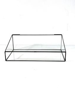 Exquisite Brass and Glass Jewelry <b>Box</b> Resplendent Gold Color Metal <b>Material</b> Fashioned Adorned - Product Image 1