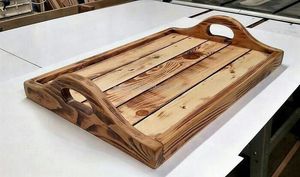 COMMENCER PLATEAU IMPRIMÉ EN BOIS MEILLEURE QUALITÉ SCULPTÉ Forme carrée disponible et meilleur échantillon d'artisanat indien Offre Spéciale - Product Image 6