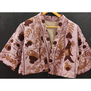 Top de Terciopelo Rosa Claro de Manga Corta para Mujer, Diseño Elegante de Chaqueta - Product Image 1