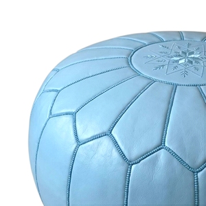 Moroccan Leather Pouf Ottoman Handmade Traditional Modern Home Furniture with Cushion for Living Room <b>Bedroom</b> Home <b>Stool</b> - Product Image 3