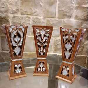 Brûleur d'encens traditionnel artisanal en bois d'acacia arabe avec incrustations, écologique, boîte de rangement pour Bakhoor, usage religieux, toutes saisons - Product Image 2