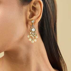 Boucles d'oreilles en perles Kundan 182292 - Product Image 2