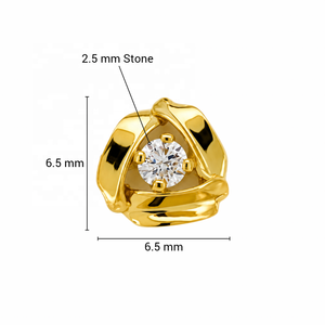 JJBRAVO Pendientes de Oro Sólido de 14k con Cinta Entrelazada y Circonitas, Estilo Contemporáneo y Elegante para Mujer, Joyería Fina, OEM, ODM, Venta al por Mayor - Product Image 6