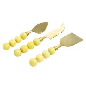 Serveur de salade plaqué or tendance avec poignée en perles de résine Serveur de salade durable et durable Ensemble de couverts de la famille royale - Product Image 4